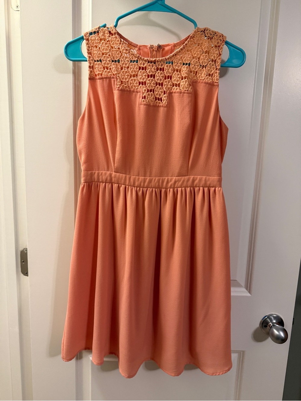 Altar'd State Peach Crochet Juniors Dress